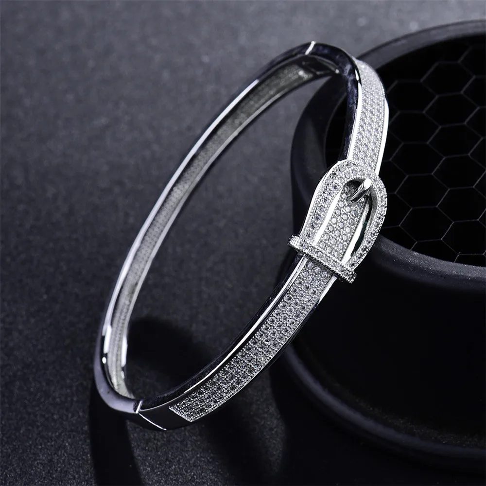 MOLIAM уникальный дизайн браслет в форме пояса для женщин Серебряный Цвет Кристалл