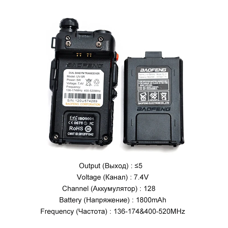 1pcs/2pcs Walkie Talkie Baofeng uv-5r Radio Station 5W Portable Baofeng uv 5r from Russia Ukraine Spain warehouse radio amateur