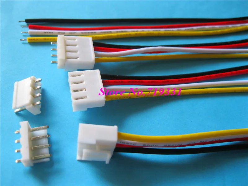 50 шт. VH3.96 3 96 мм 2p 3p 4 контакта 5p гнездовой 22AWG провод с штырьковыми контактами|4 pin