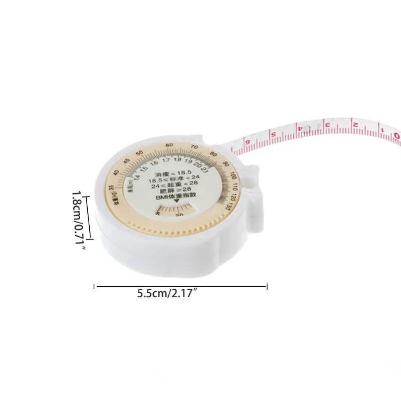 

BMI Body Mass Index Retractable Tape 150cm Measure Calculator Diet Weight Loss Tape Measures Tools