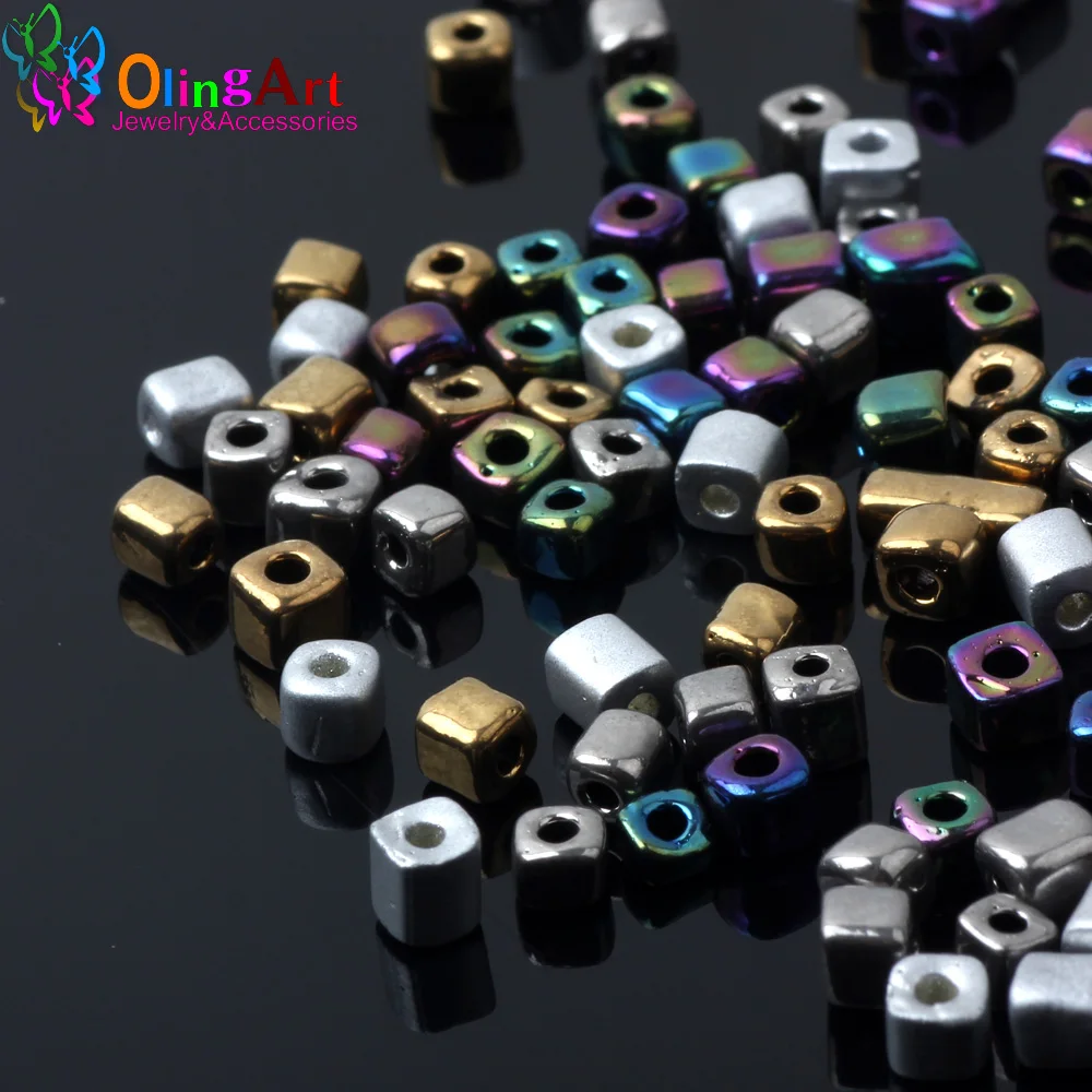 OlingArt новый смешанный цвет 3x4 мм стеклянные бусины 25 г пробки разделитель бисера DIY