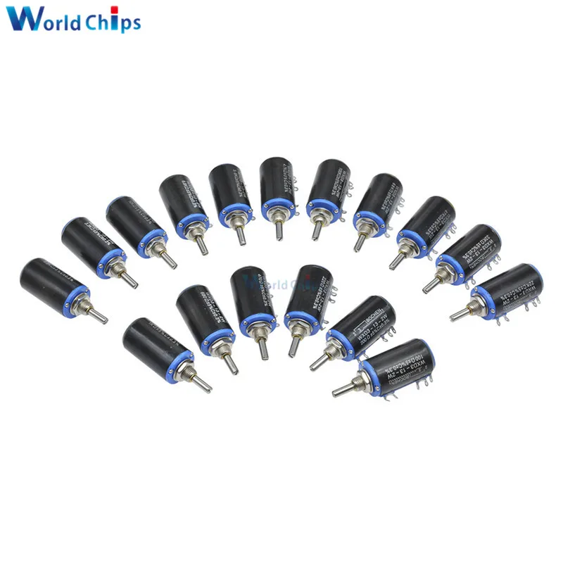 2 шт. WXD3 13 2W Вт проволочный потенциометр 100R 470R 1K 4 7 K 10K 22K 47K 100KΩ Ohm 10 поворотов