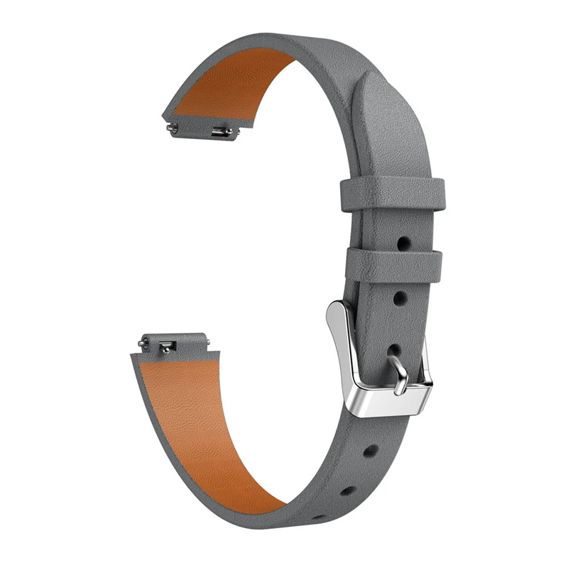Gray Кожаный ремешок браслет сменный ремешок для Fitbit Inspire/Inspire HR часы Роскошный спортивный ремешок Смарт часы 19Mar21 - Цвет: Gray