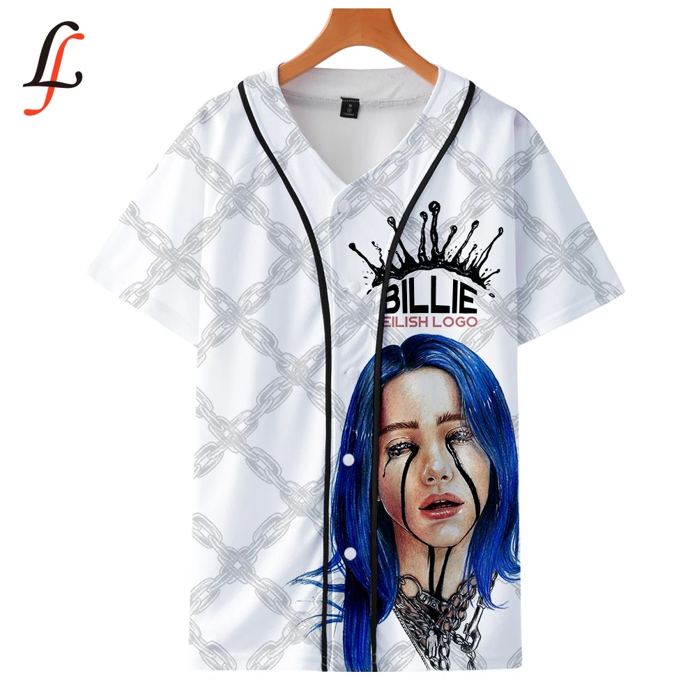 Женская/Мужская Бейсбольная Футболка Billie Eilish harajuku летняя одежда с коротким