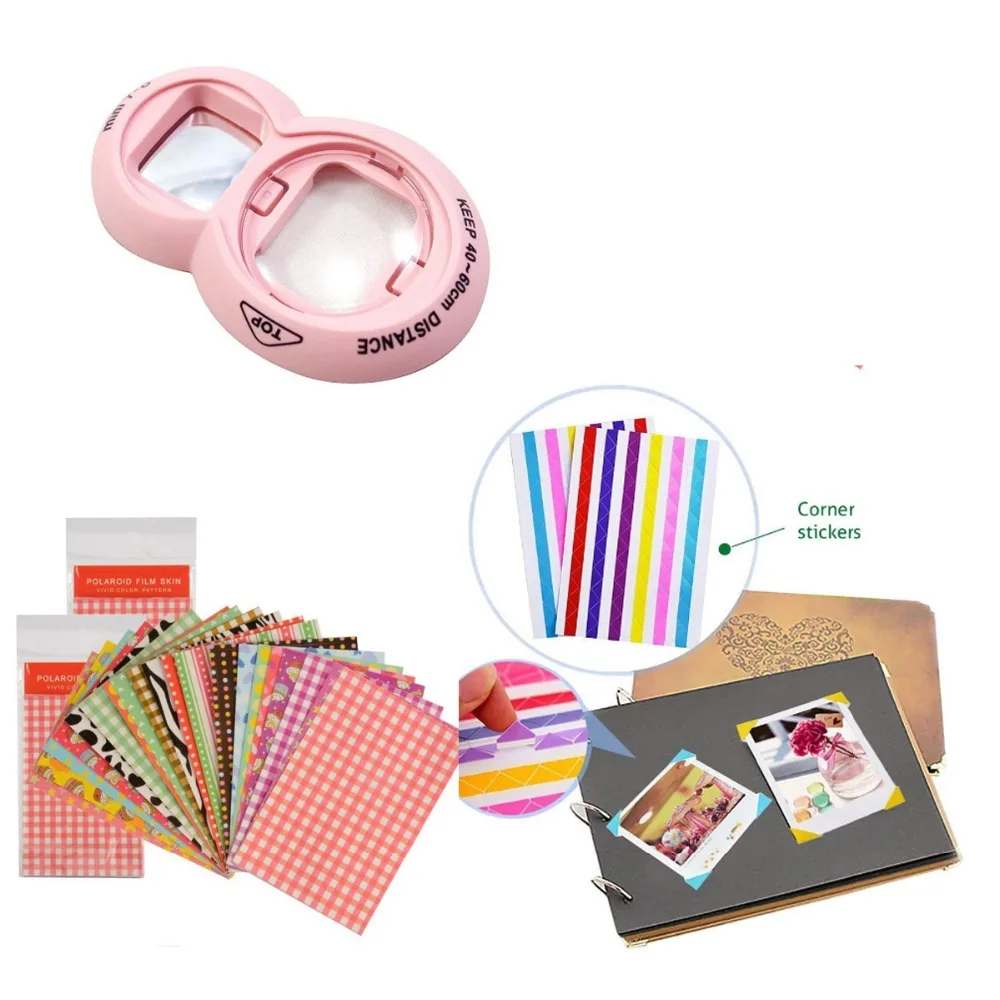 8 in 1 Accessories Set Flamingo Cactus case Photo Frame Camera Stickers Wall Clip with Rope for Fujifilm Instax Mini 7S/7C | Электроника