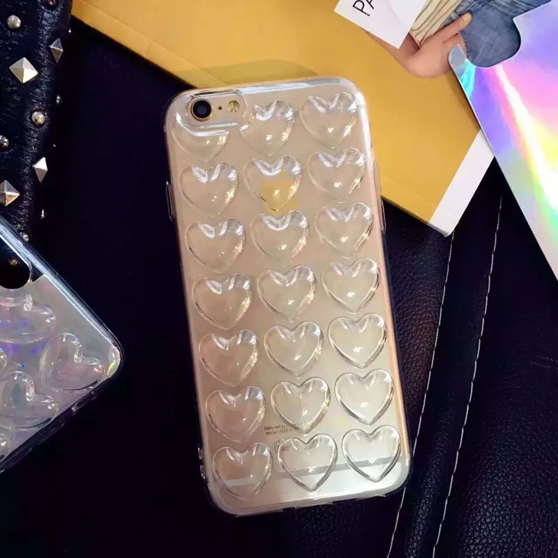 SUYACS Радужный Голографический лазерный чехол для телефона для iPhone 7, 8 Plus, X, XS, MAX, XR, 5S, 6, 6 S, мягкий термополиуретановый глянцевый чехол с объемными сердечками