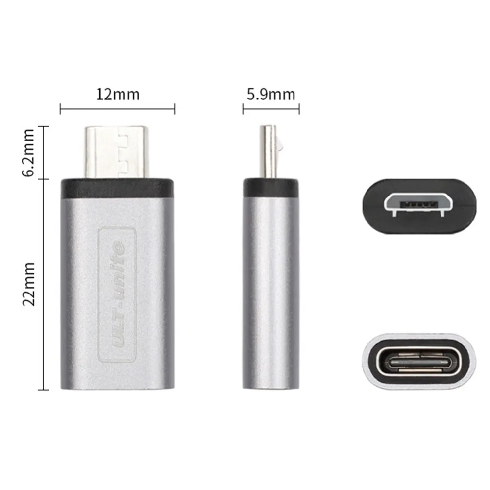 Алюминиевый адаптер USB Type C USB-C разъемом Micro 2 0 для синхронизации данных и зарядки |