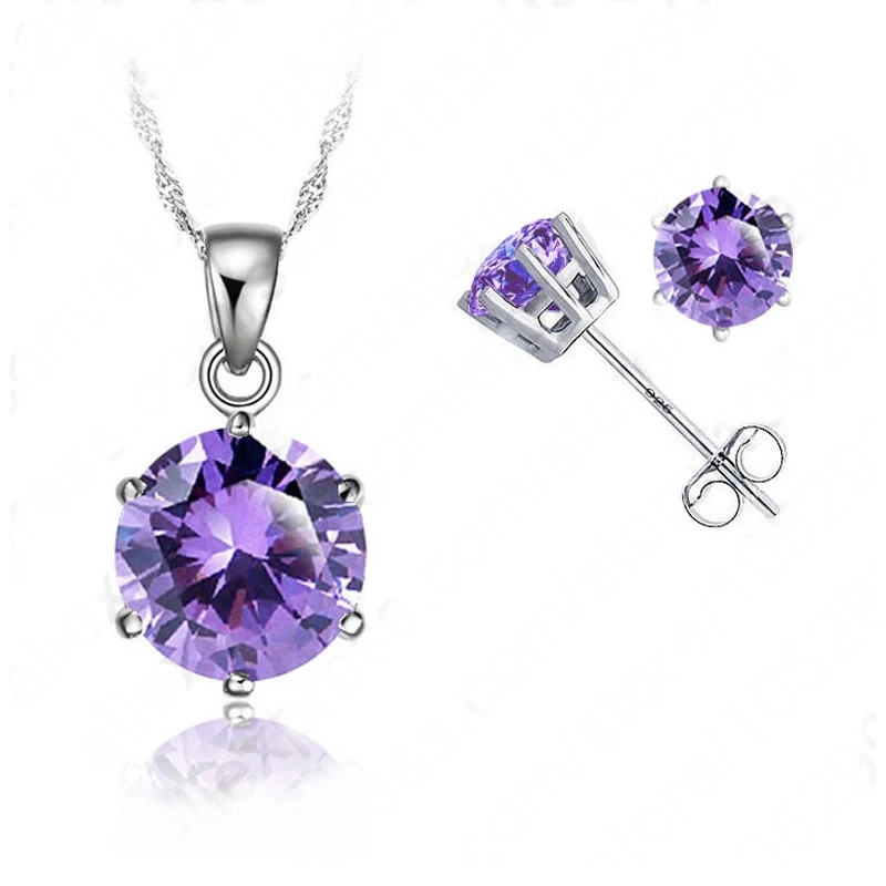 Комплект из колье и серёг серебра 925 пробы 18 дюймов|necklace mlb|necklace kitearring necklace set |