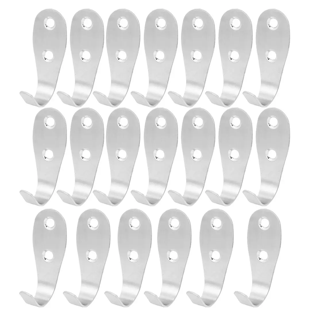 

10pcs Clothes Handbag Wall Mount J Shaped Stainless Steel Hook Hanger