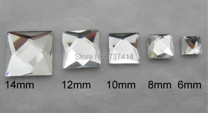 2016 200 шт./лот прозрачные Кристальные квадратные 8x8 мм стразы горячей фиксации с
