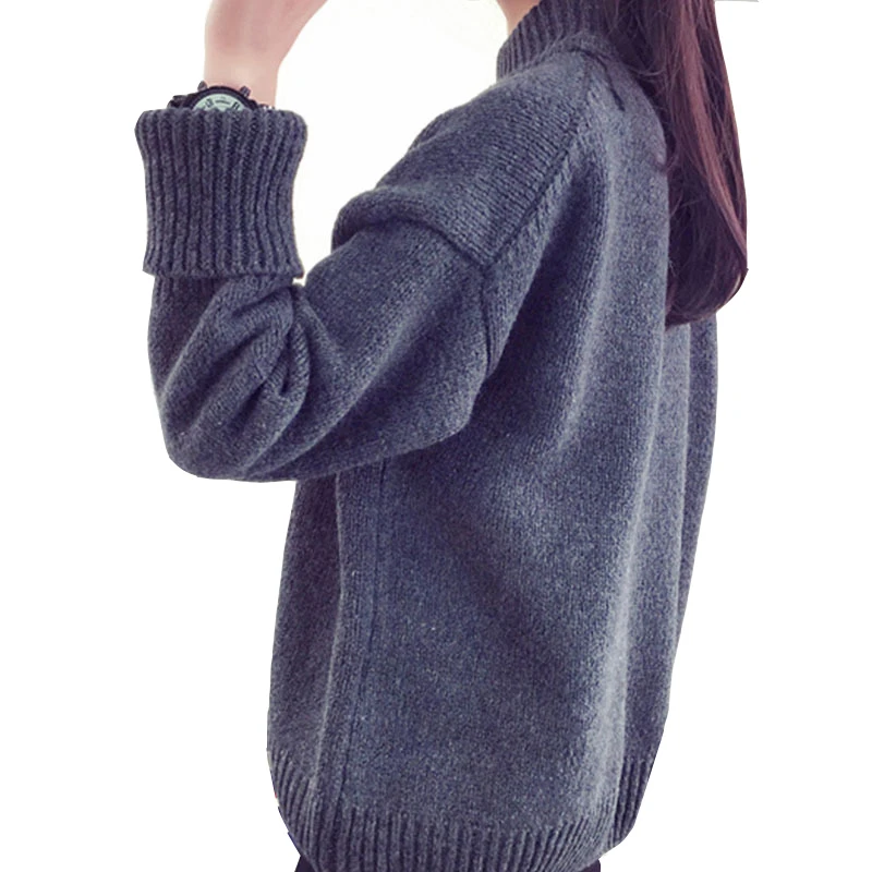 

Loose Turtleneck Women short Sweater 2017 Winter New Fashion Warm Pullovers Pull Femme Comfort Soft Knitted Pullover QH0791