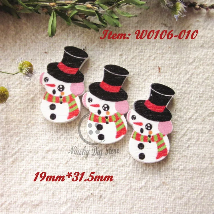 

Christmas series 144pcs Black Hat Snowman wood buttons Christmas craft decoration materials scrapbooking accessories wholesale