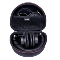 ltgem eva black hard carrying case for audio technica ath m50xm50m70xm40xm30xm50xmg professional studio monitor headphones