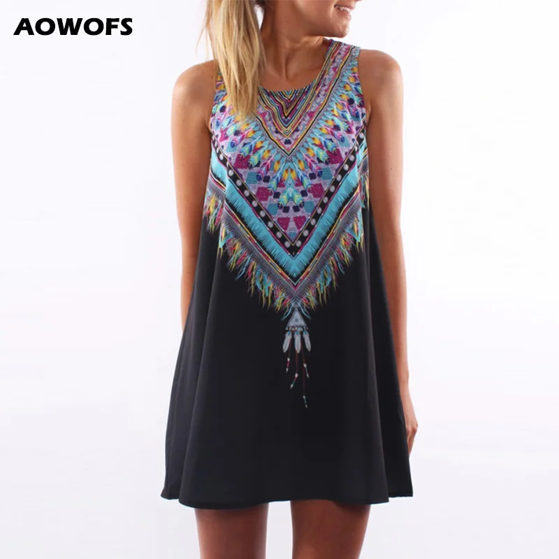 Женские свободные платья с цветочным принтом повседневные белые летние круглым