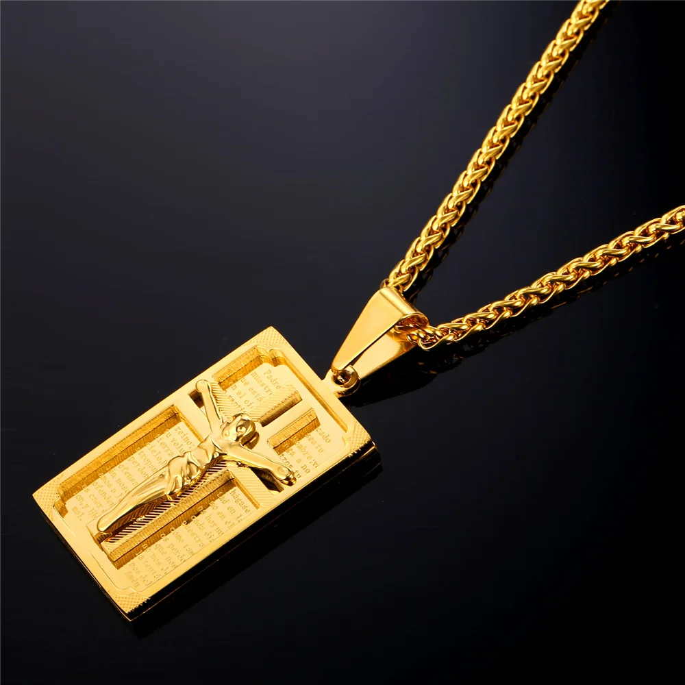 Мужское винтажное ожерелье-цепочка из нержавеющей стали и золота | Украшения