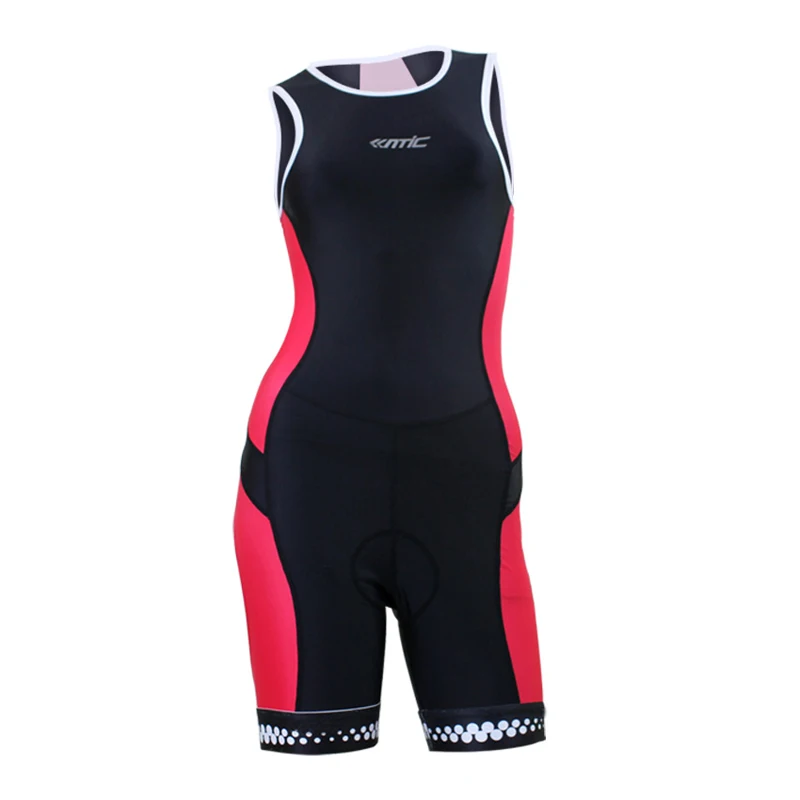 Santic черный и красный Для женщин Велосипеды скафандр дорожный велосипед летние