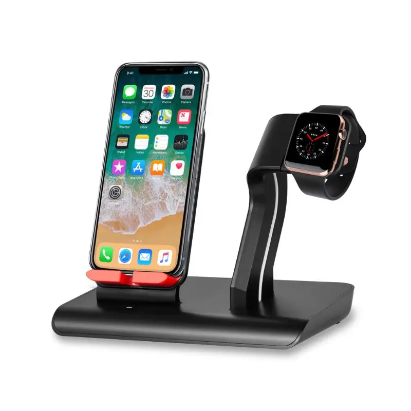 10 Вт 2в1 Qi Беспроводное быстрое зарядное устройство подставка для iPhone X XS XR 8 Plus samsung huawei mate 20 держатель для Apple Watch