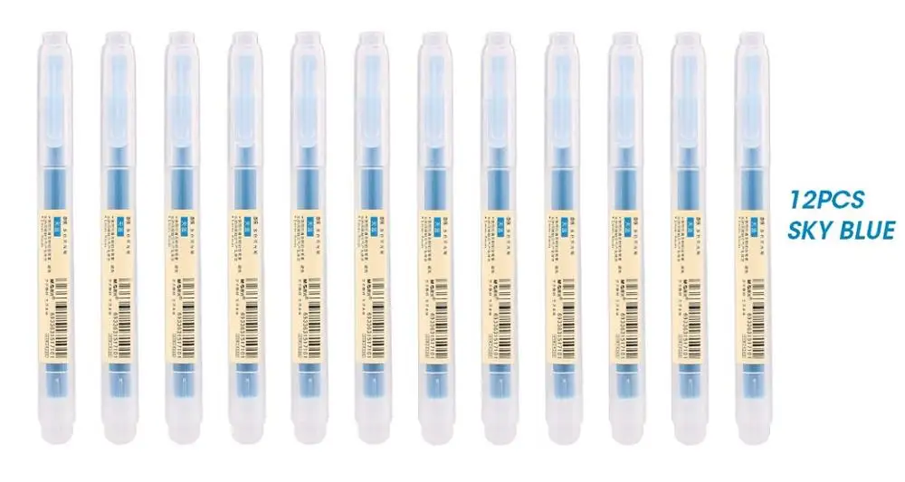12pcs sky blue M& G 12 шт./набор Muji стиль маркер ручка японский канцелярские Флуоресцентный цвет маркер милый каваи для школьных принадлежностей - Цвет: 12pcs sky blue