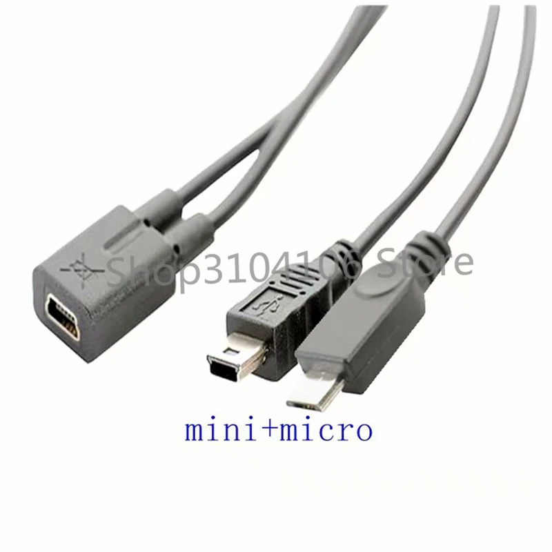 Мини USB 1 2 Y сплиттер кабель 0 мини 5 контактный разъем Папа + Micro Мужской конвертер