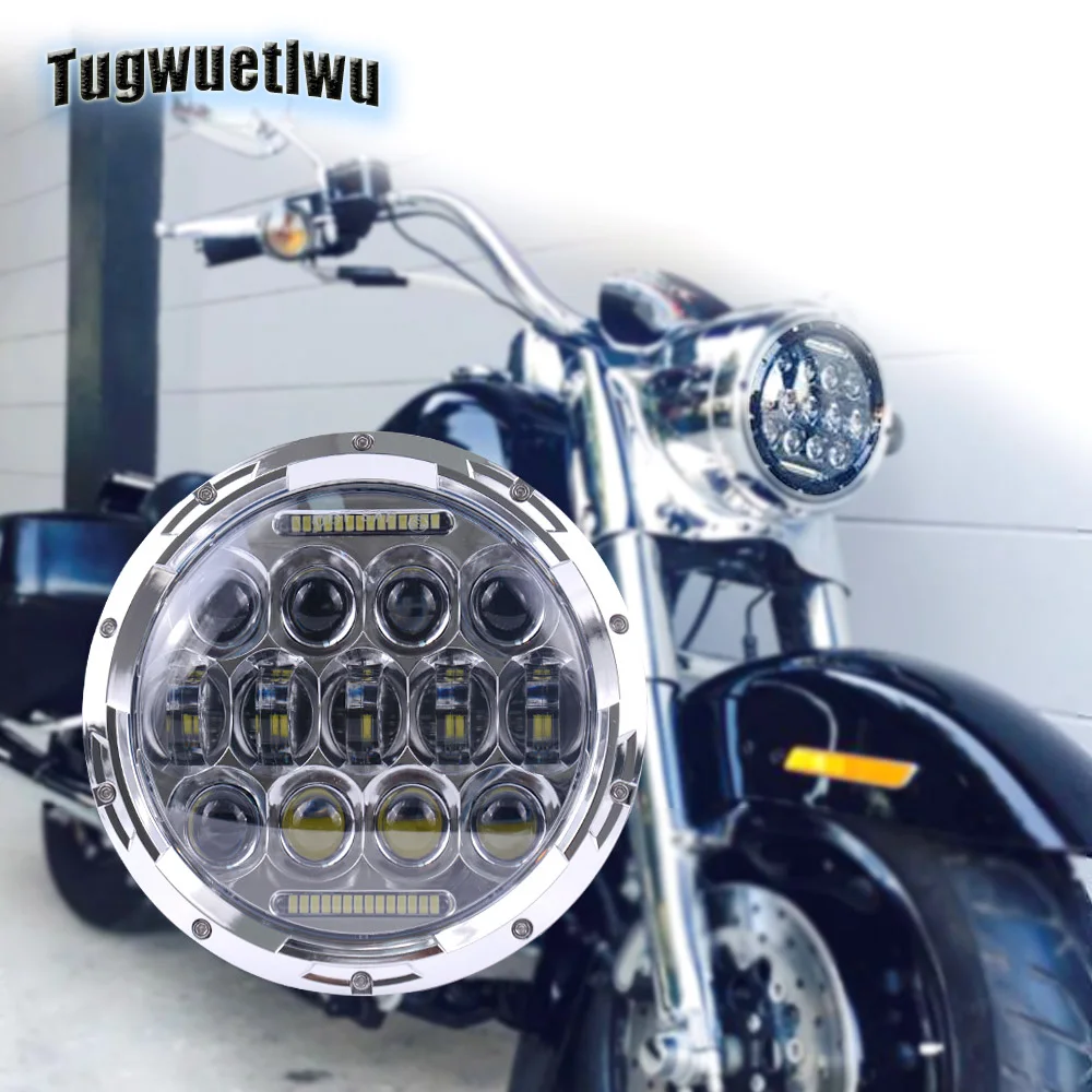 Мотоцикл 7 дюймов круглый светодиодный DRL фары для harley davidsion аксессуары фонарь Harley