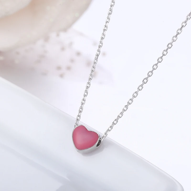 Женский чокер из серебра 925 пробы с подвеской в виде сердца | Украшения и