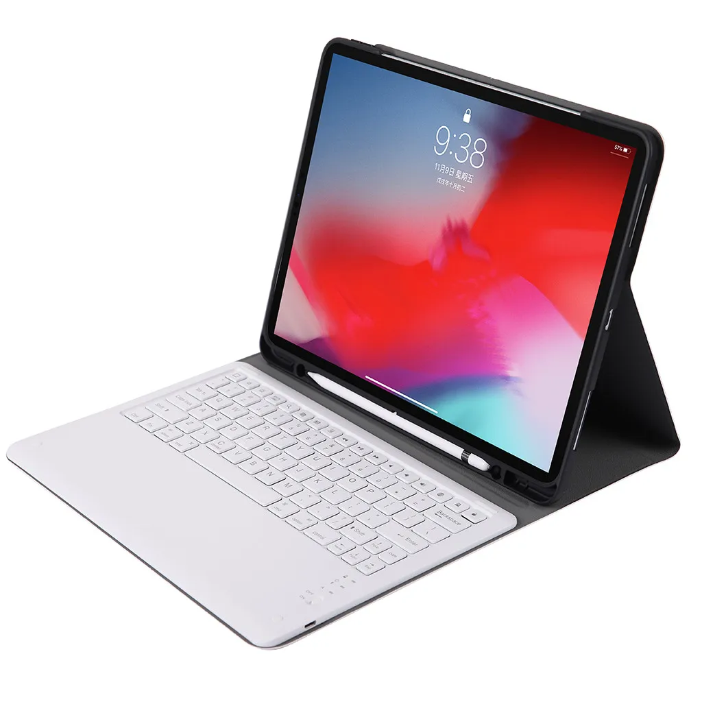 Mosunx клавиатура беспроводная съемная Bluetooth клавиатура чехол с ручкой слот для iPad Pro 12,9 дюймов чехол для планшета для Ipad Pro 517#3