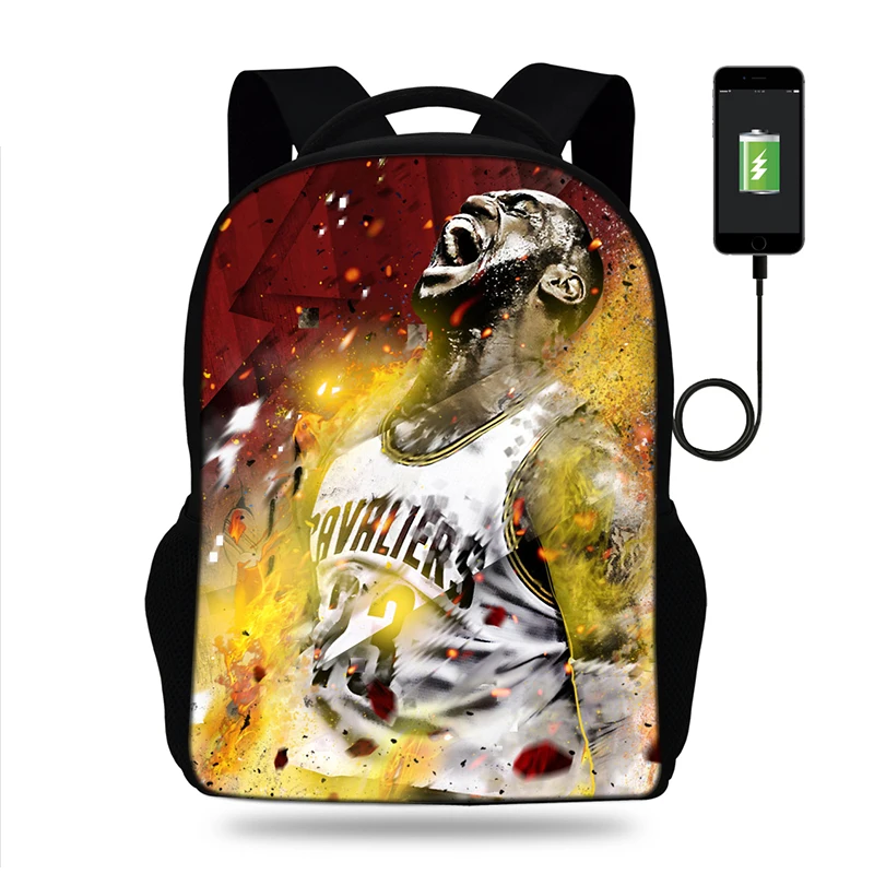Новинка ортопедические рюкзаки USB зарядка рюкзак Lebron James для ноутбука женский