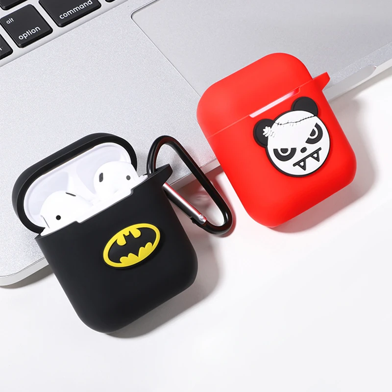 Мягкие силиконовые bluetooth наушники чехол с героями мультфильмов Marvel для Apple AirPods ультра-тонкий милый защитный чехол для AirPods зарядная коробка