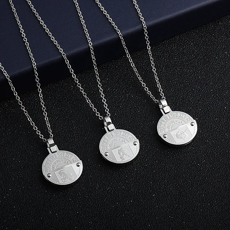Again Jewel Zodiac 12 Constellation Necklaces &amp Pendants Choker for Women Long Chain Necklace bijoux femme | Ожерелья и подвески