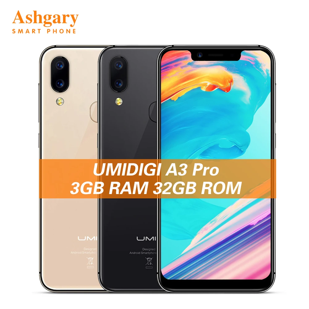 UMIDIGI A3 Pro 4G смартфон 5 7 дюймов Android 8 1 MTK6739 четырехъядерный ГГц 3 ГБ ОЗУ 32 Гб ПЗУ 3300 МП