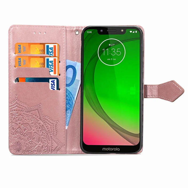 Чехол-книжка из искусственной кожи для Motorola MOTO G7 Play чехол-кошелек смартфона чехол