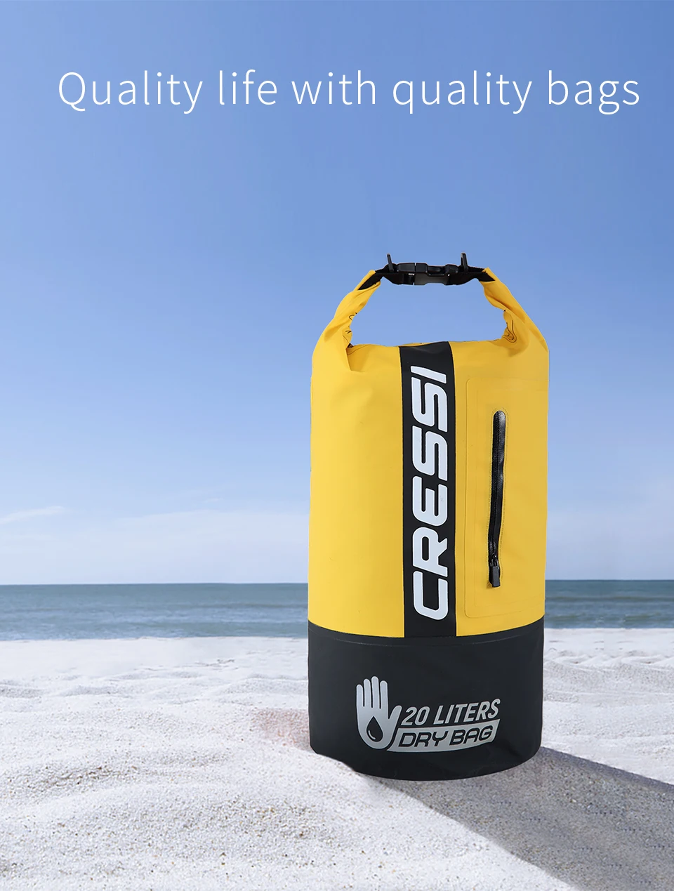 Cressi 20L сухая Сумка премиум-класса, рюкзак для дайвинга, снаряжение для дайвинга, водонепроницаемая сумка большого объема для подводного плавания, дайвинга, дрейфующих лодок