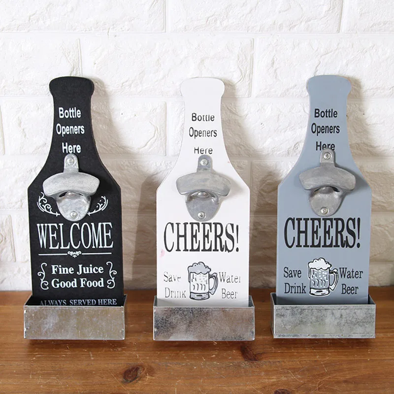 New Beer Bottle Opener Wood Wall Mounted Vintage Home Bar Restaurant Decoration XOA88 | Openers