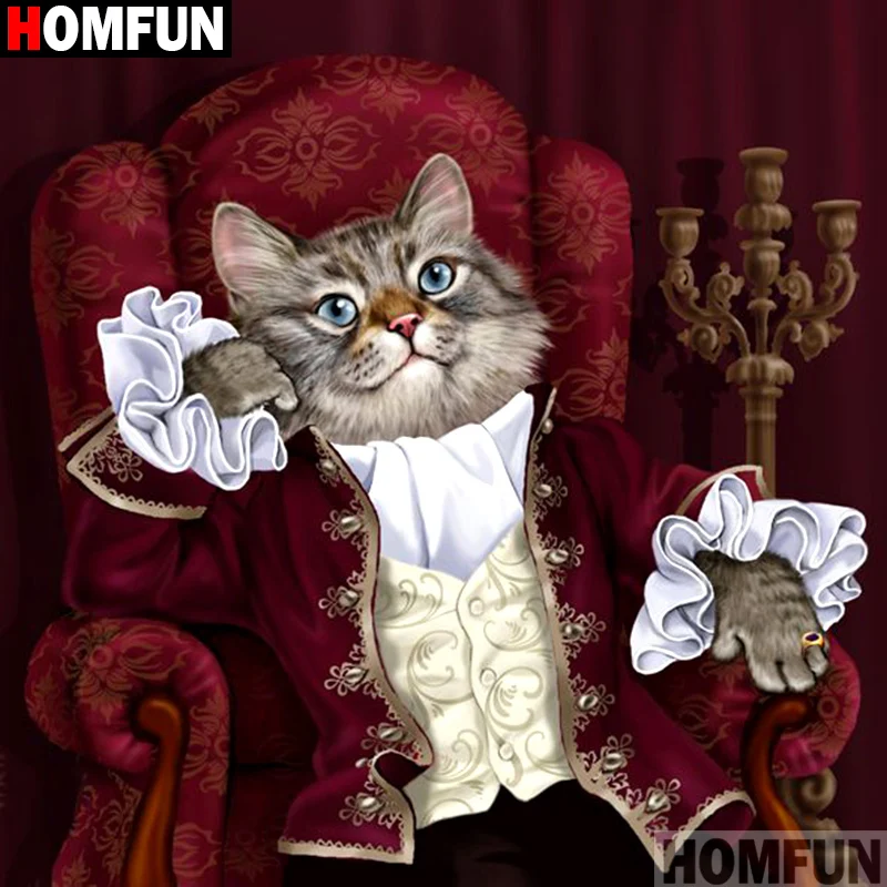 Homfun Full Square/Round Drill 5D DIY Diamond Painting "Cartoon cat" 3D Embroidery Cross Stitch Home Decor Gift A11473 | Дом и сад