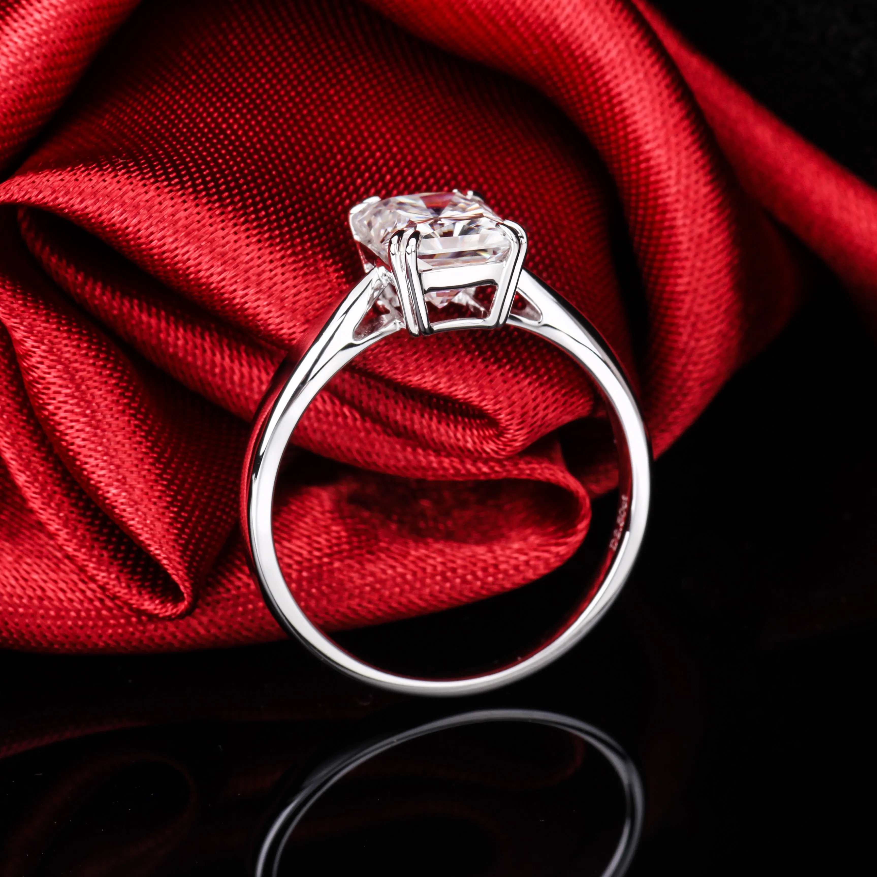 2.50CT 9x7 мм Сияющий Cut Solid 14k белое золото Пасьянс Moissanite алмазное женское свадебное