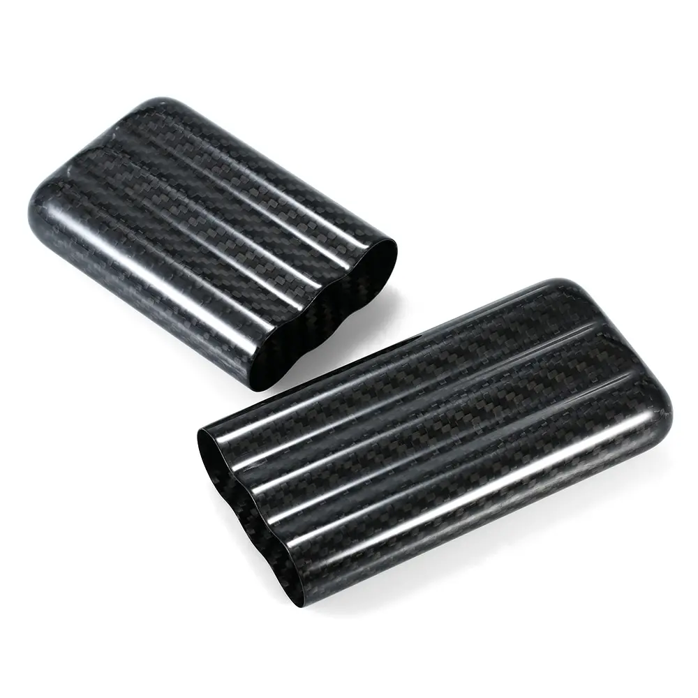 Чехол для 3 сигар из черного углеродного волокна легкий держатель-трубка