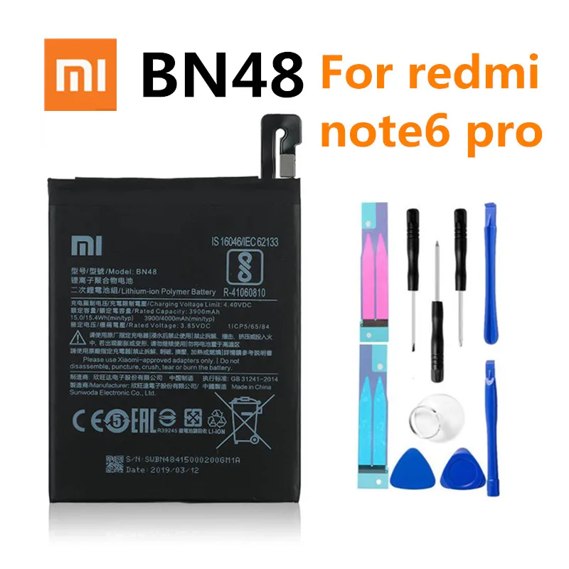 Аккумулятор для телефона для redmi Note 6 Pro батарея Xiaomi redmi Note 6 Pro BN48 батареи красный рис Note6 Pro батарея