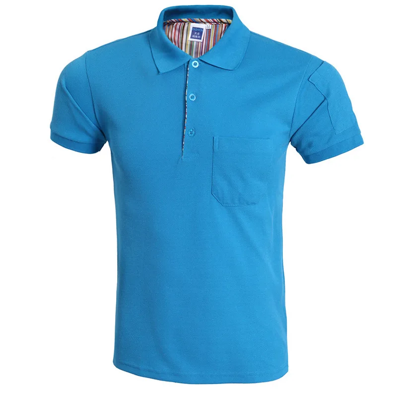 Классический карманный мужской поло рубашка Homme 2016 летний стиль сплошной цвет
