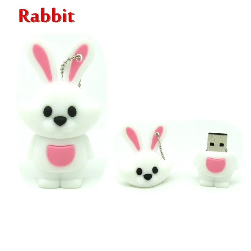 Китайский Зодиак флэш-накопитель usb животное зеленая змея/курица/кролик/лошадь/обезьяна карта памяти Флешка 8GB 16GB 32GB - Цвет: Rabbit