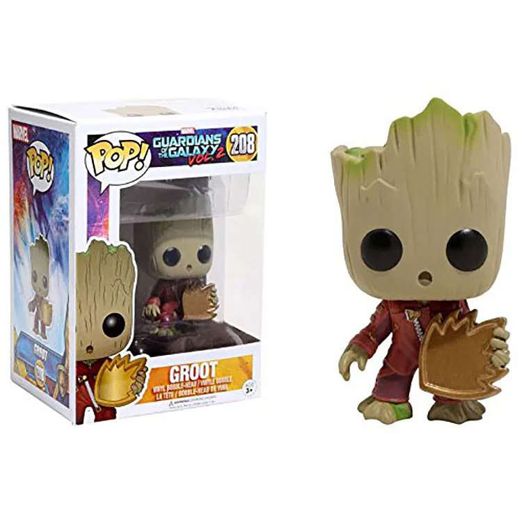 FUNKO POP Marvel movie toys Guardians of the Galaxy 2 Rocket Grootted экшн фигурка коллекция игрушек для детей