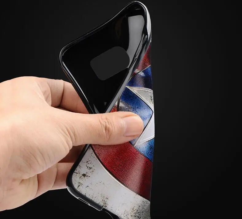 Чехол с 3D рисунком Marvel Shield для iPhone 4S 6 6S Plus 7 8 X классный чехол в стиле мужского