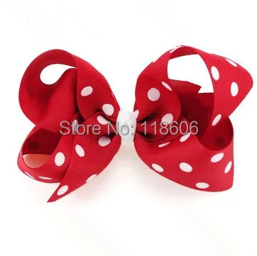

100pcs Pretty Red Polka Dots Hair Bow Free Shipping