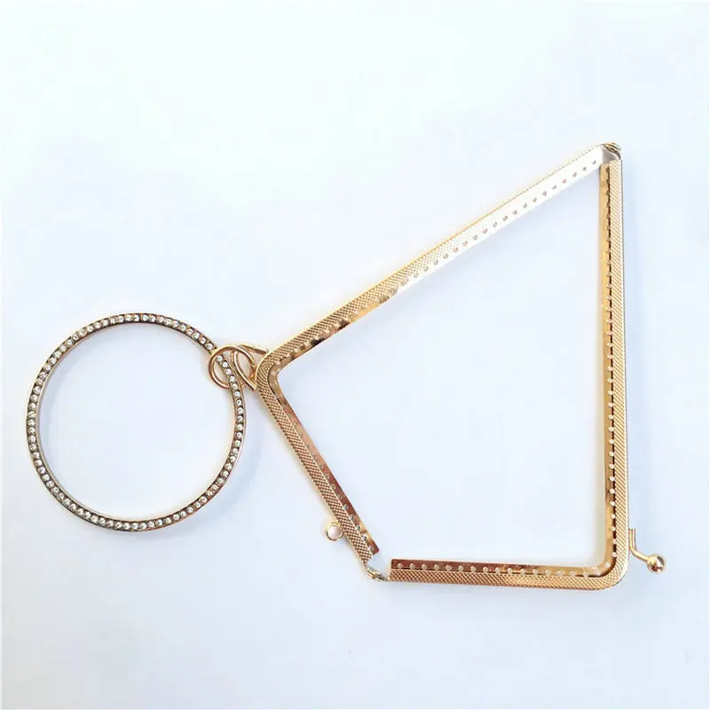 BDTHOOO 5pcs 18.5cm Antique Bronze Metal Purse Frame Handle for Clutch Bag Making Kiss Clasp Lock L-shaped Handbag Accessories