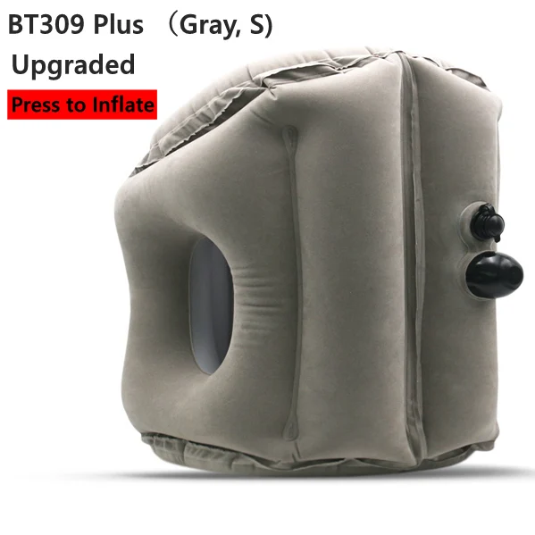 BT309 Plus-S Gray Новая надувная подушка инновационная воздушная подушка для путешествий шеи Подушка для поддержки головы подбородка подушка для полетов автомобиля самолета Детские подушки для сна - Цвет: BT309 Plus-S Gray
