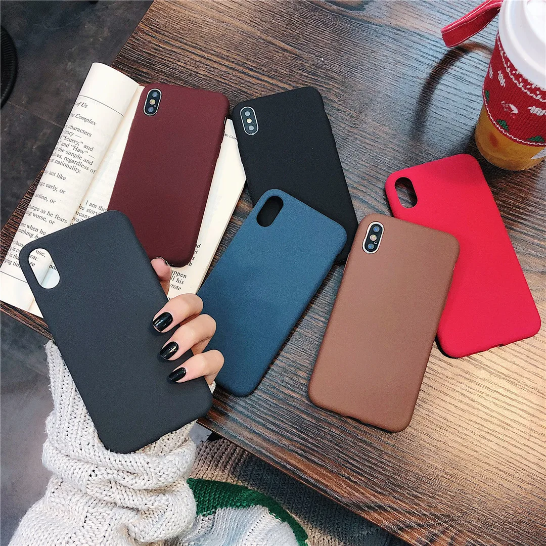 Mobile Case Ultra-Thin Sandstone Back Cover Soft Scrub For iPhone 6 6S 7 8 X-XR XS Max Plus phone case |