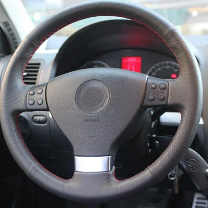 Автомобильный Стайлинг DIY специальный ручной черный чехол на руль из натуральной
