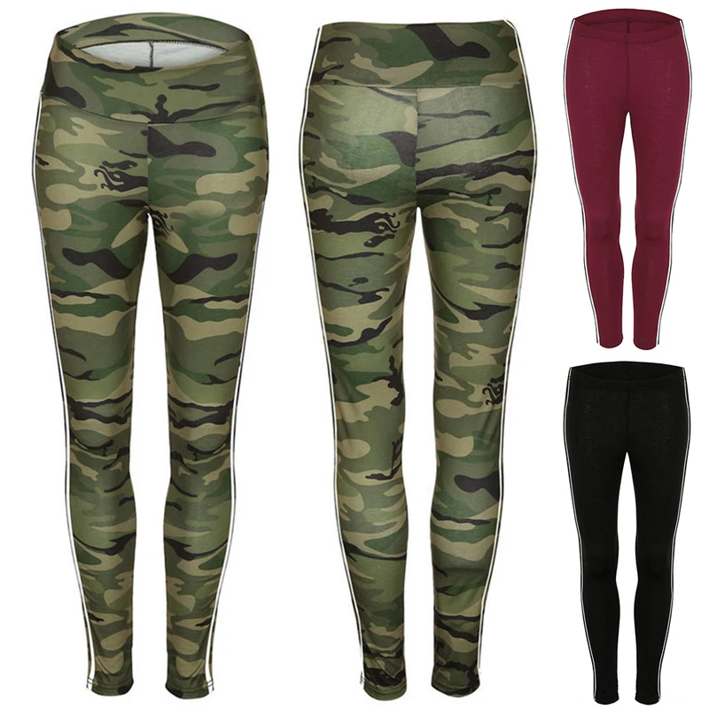 NIBESSER 2018 High Waist Sexy Camo Fitness Leggings Women Solid Color Striped Sweatpants Camouflage Print Legging | Женская одежда