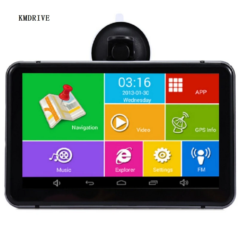 Автомобильный GPS навигатор 7 дюймов Android OS 8 гб 16 DVR wi fi Bluetooth FM передатчик комплект