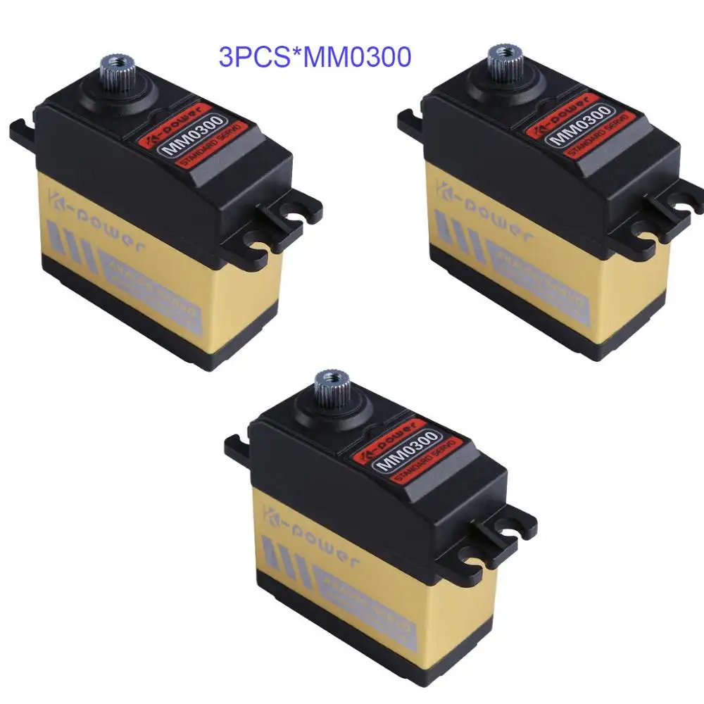 

3PCS K-power MM0300 4KG Torque Analog Metal Gear Waterproof Servo for RC Car/ Hobby/Robot/Airplane/Boat/Retract Landing