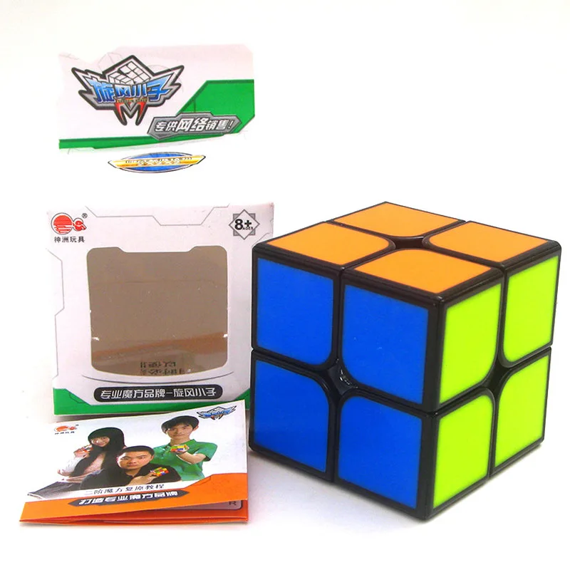 Новое поступление Циклон Мальчики FeiZhi 2x2x2 плитки Cube Magic черный профессиональный